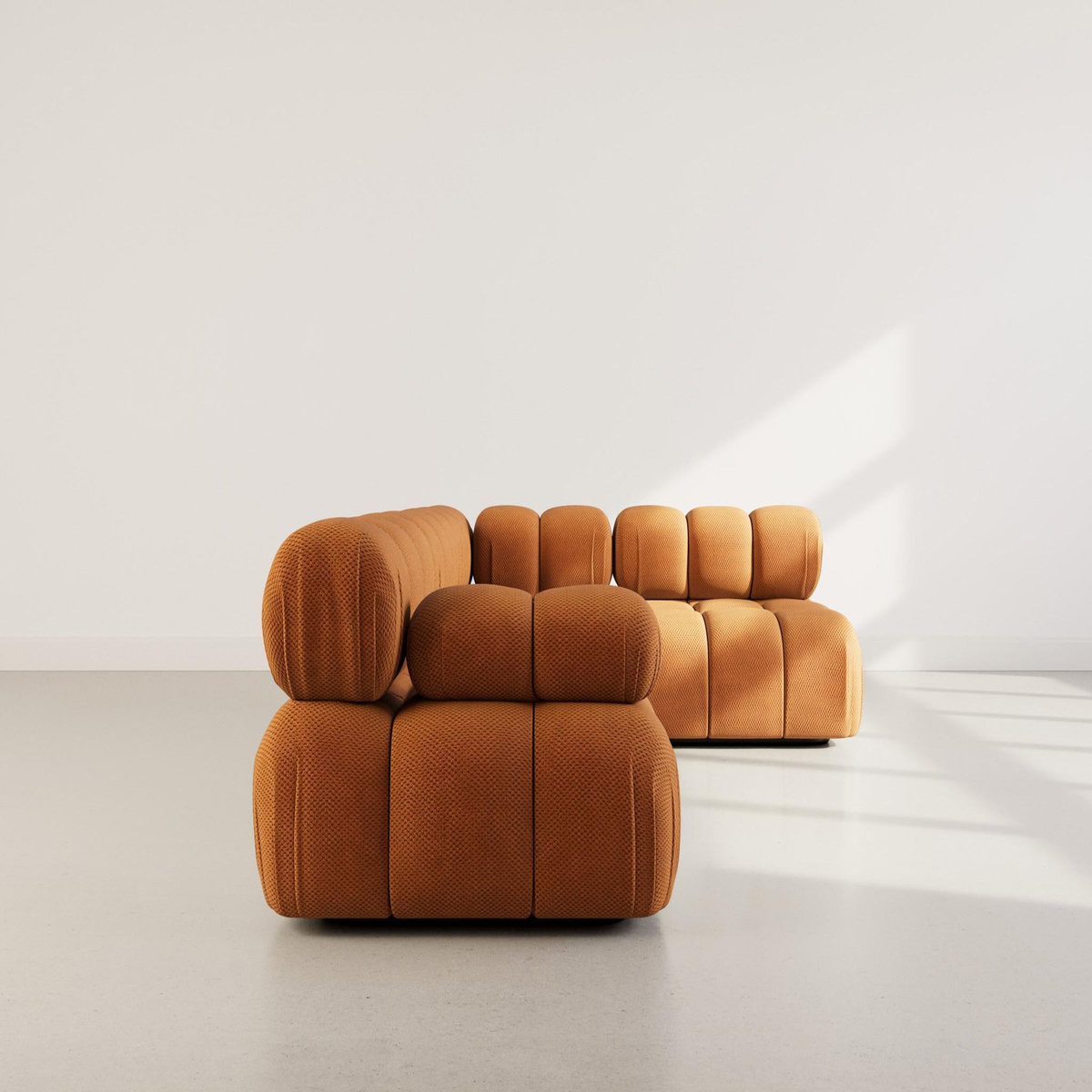 LISA DESIGN Ruby - canapé modulable d'angle droit 5 places en velours texturé