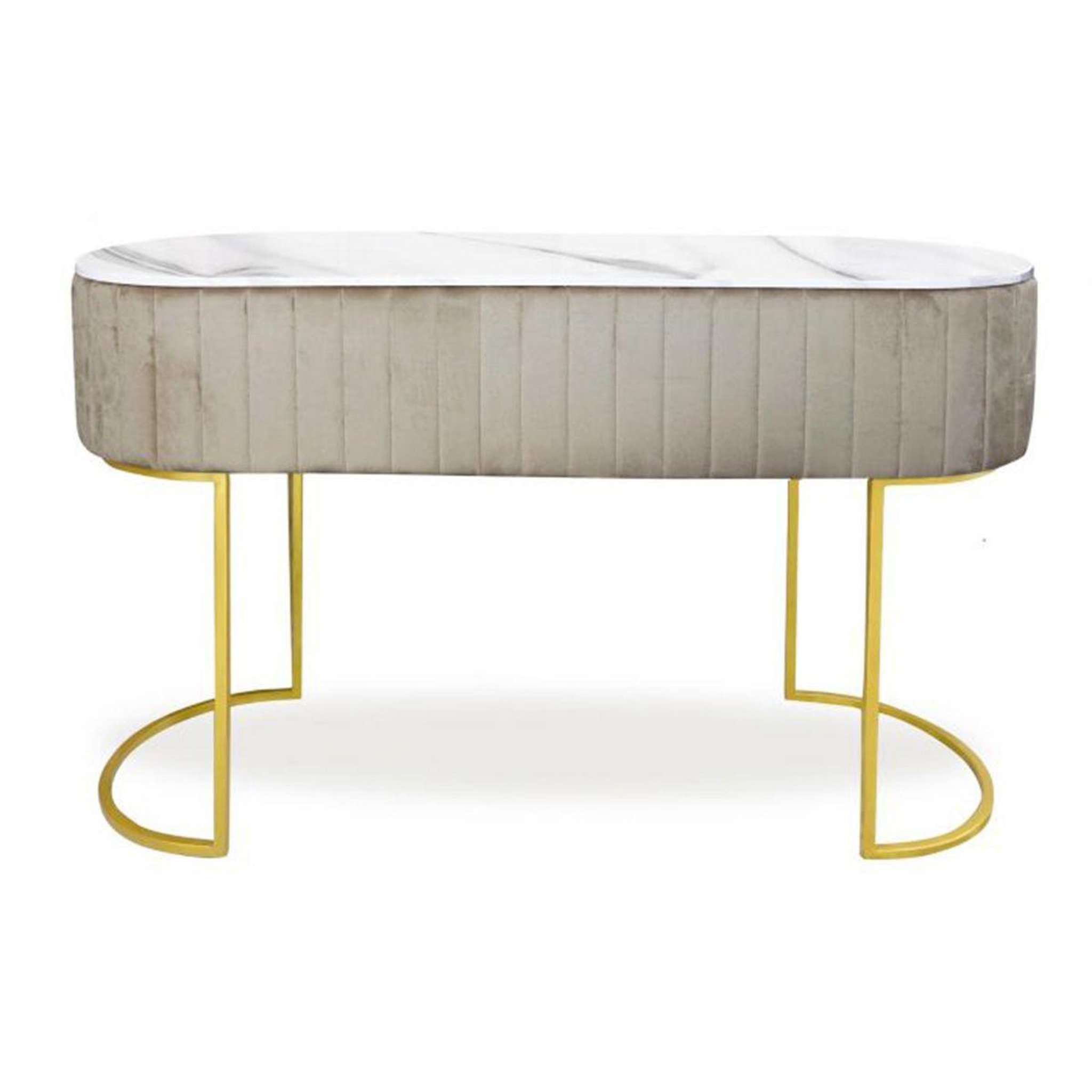 Voir la diapositive 3 : Paris Prix Coiffeuse design 1 tiroir  lomape  120cm taupe