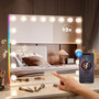 Voir la diapositive 2 : HOMCOM Miroir maquillage Hollywood lumineux LED tactile réglable 18 ampoules HP bluetooth
