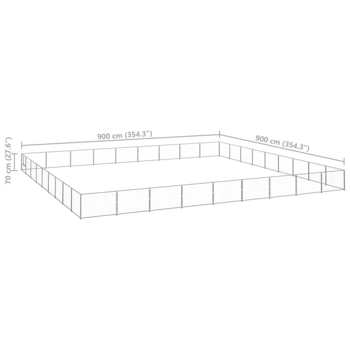 VIDAXL Chenil Argente 81 m² Acier