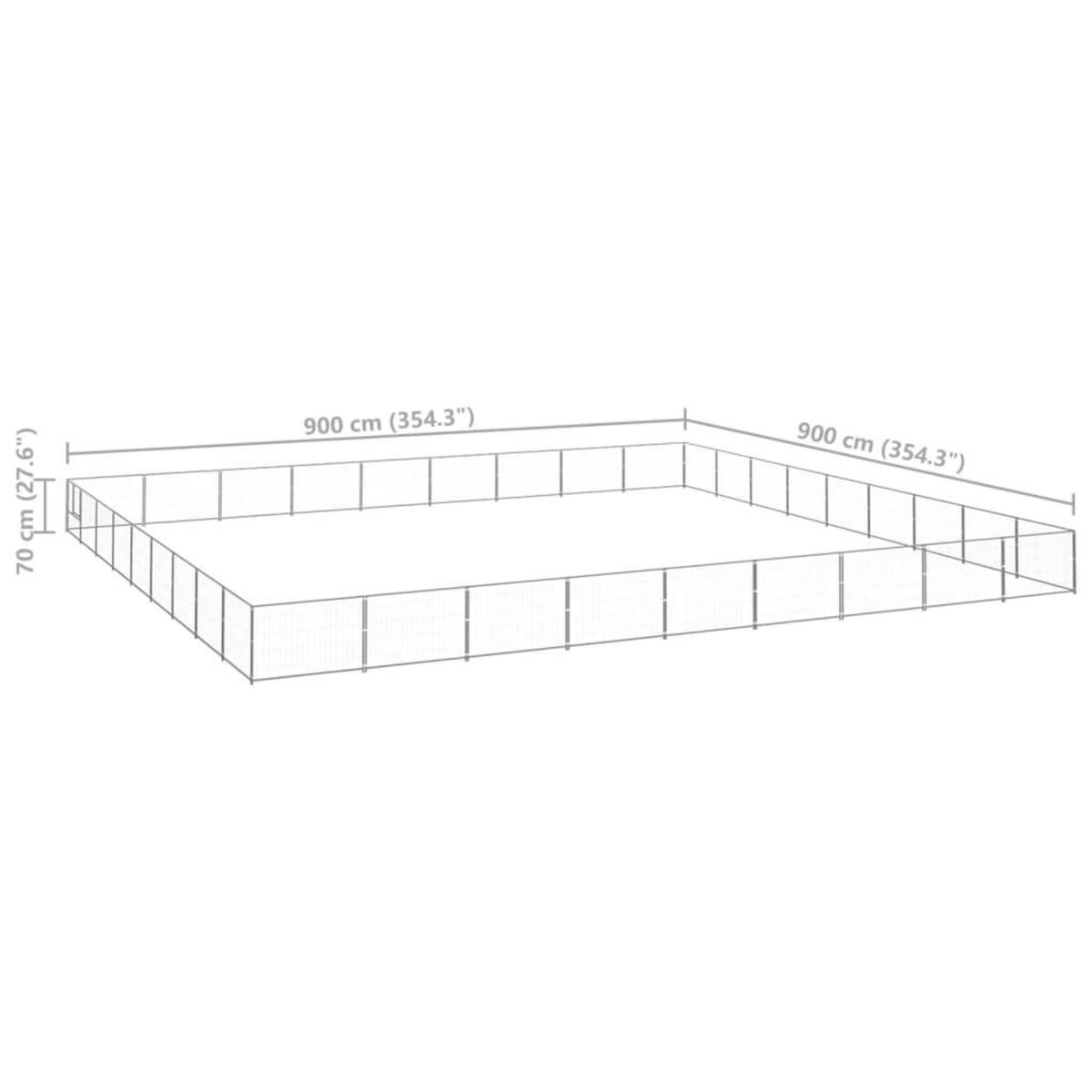 VIDAXL Chenil Argente 81 m² Acier