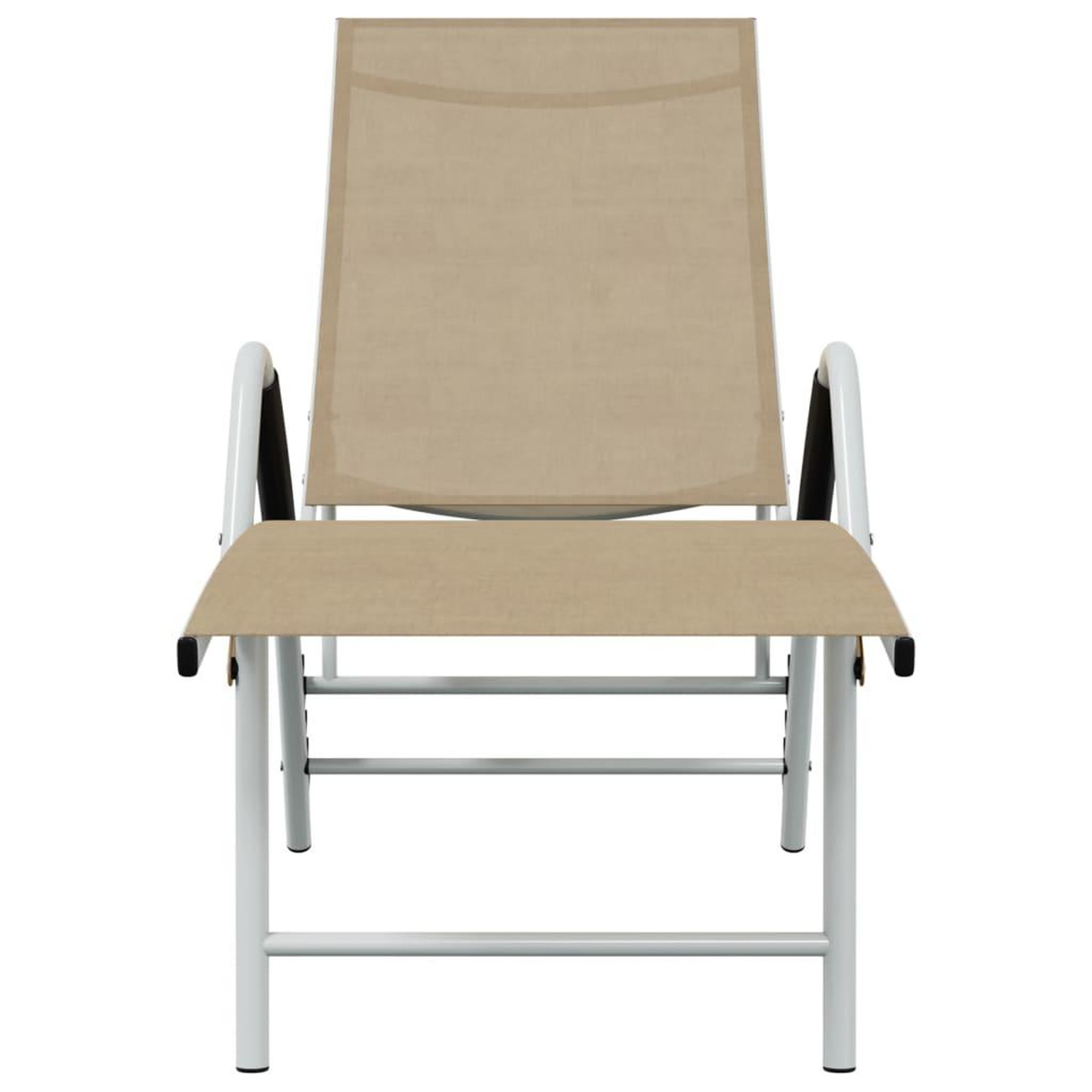 Voir la diapositive 3 : VIDAXL Chaise longue Textilene et aluminium Creme