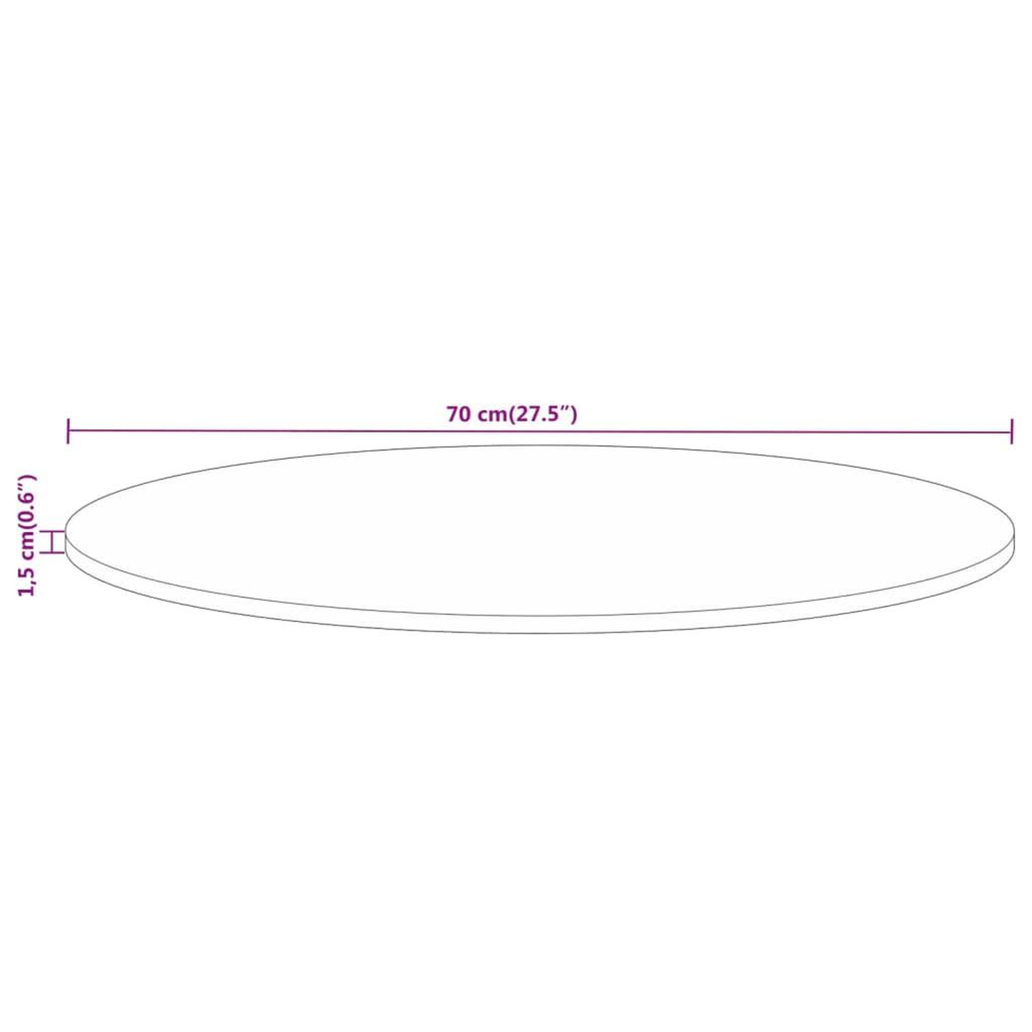 Voir la diapositive 6 : VIDAXL Dessus de table Ø 70x1,5 cm rond bois massif de manguier brut