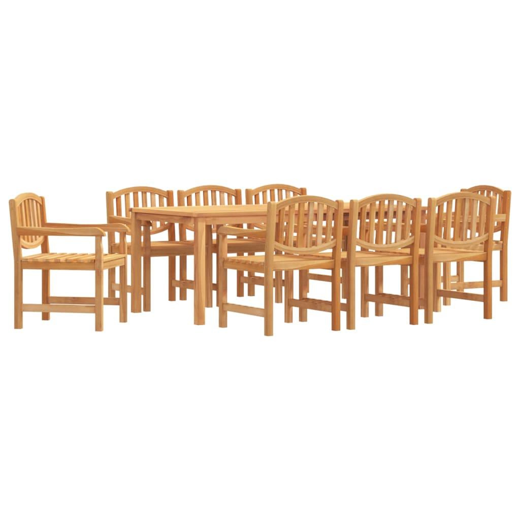 Voir la diapositive 2 : VIDAXL Ensemble a manger de jardin 9 pcs Bois de teck solide
