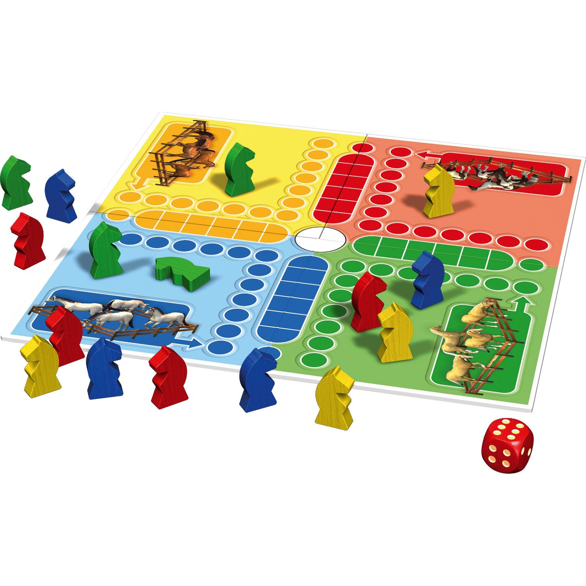 Voir la diapositive 3 : Schmidt Jeu de société - Les Classiques - Jeu de petits chevaux