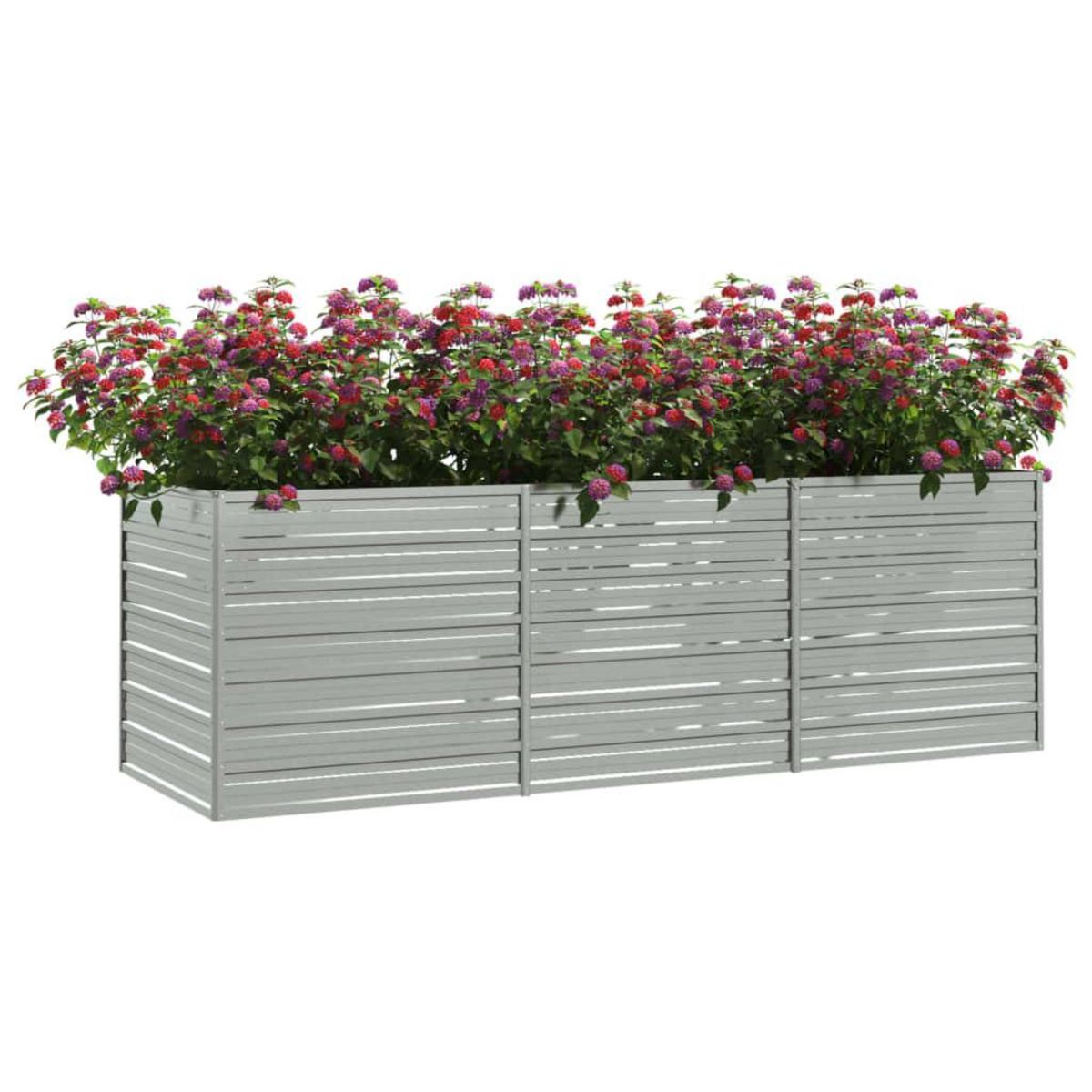 VIDAXL Lit sureleve de jardin 240x80x77 cm Acier galvanise Argente