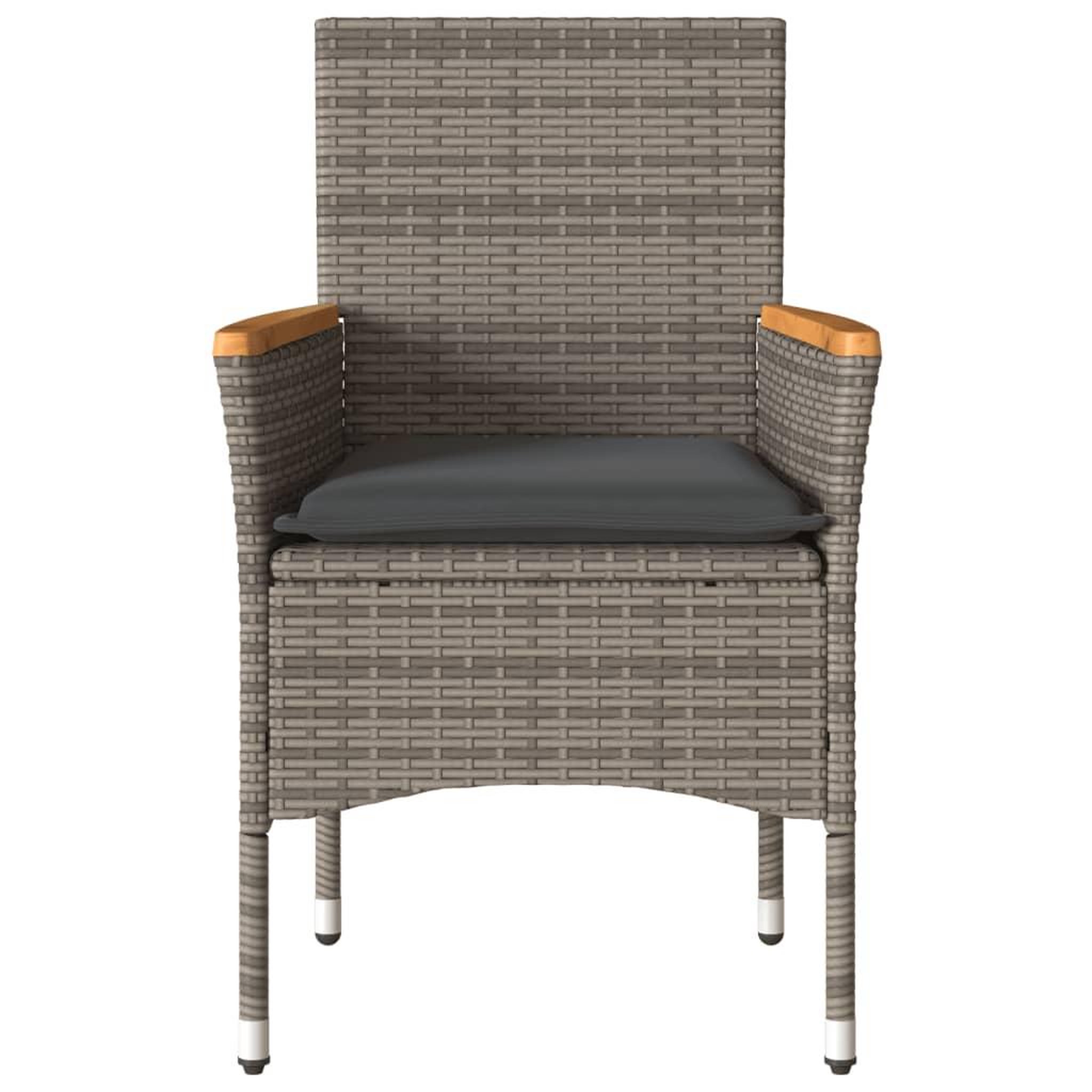 Voir la diapositive 5 : VIDAXL Chaises de jardin avec coussins lot de 2 gris resine tressee