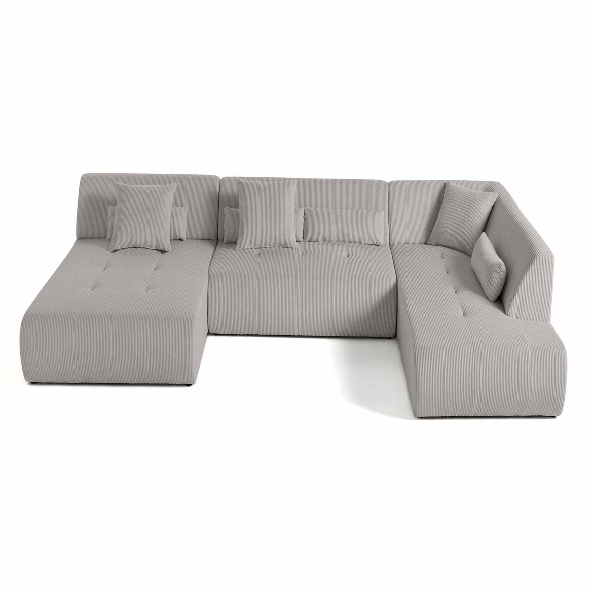 LISA DESIGN Onyx - canapé panoramique modulable d'angle droit 7 places - en velours côtelé