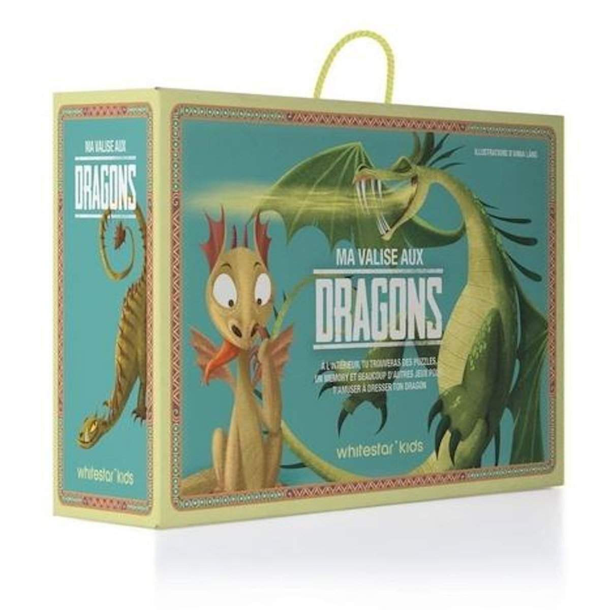 MA VALISE AUX DRAGONS. COFFRET AVEC DES PUZZLES, UN MEMORY ET BEAUCOUP D'AUTRES JEUX POUR T'AMUSER A DRESSER TON DRAGON, Láng Anna