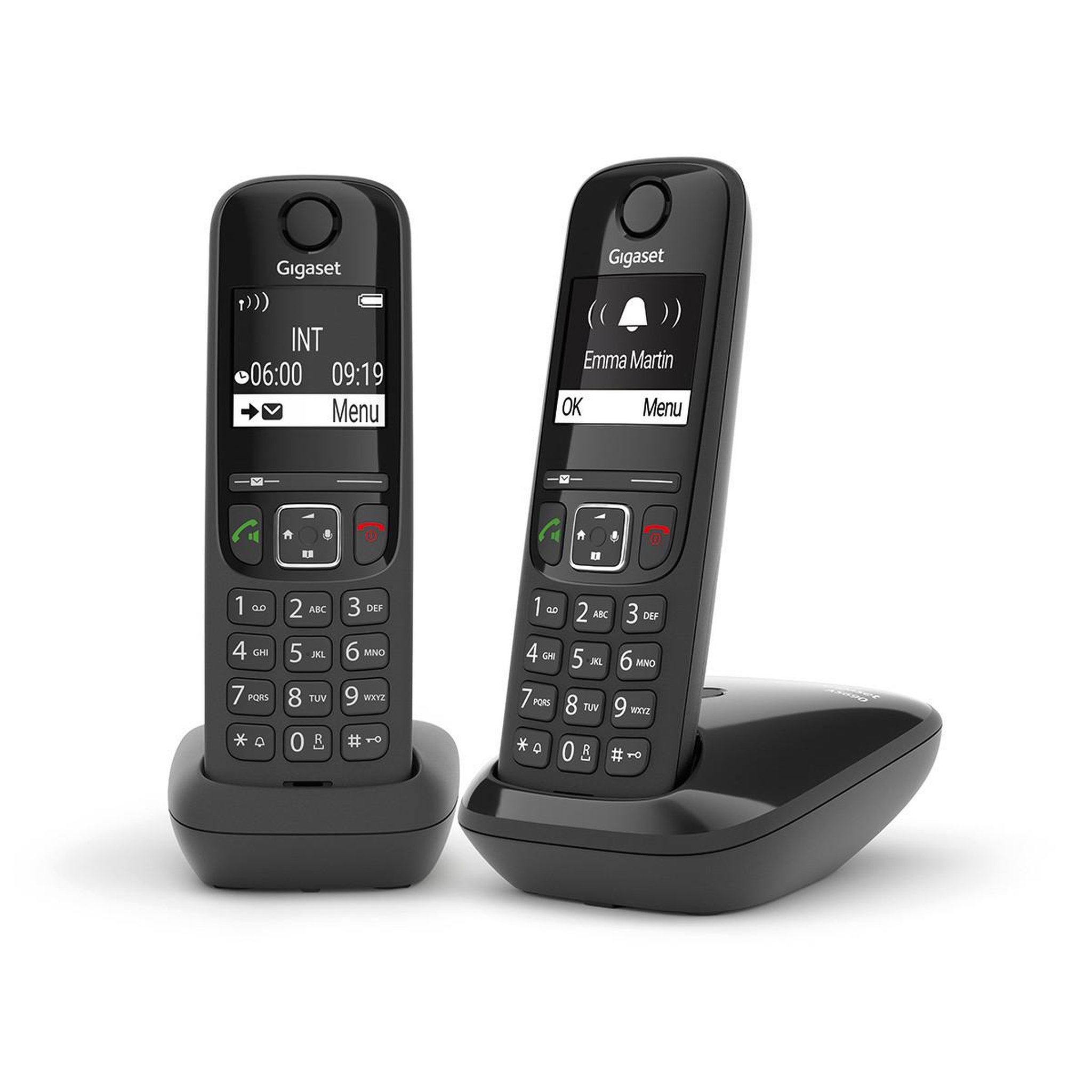 GIGASET Téléphone analogique/dect gigaset as690 duo noir identification de l'appelant