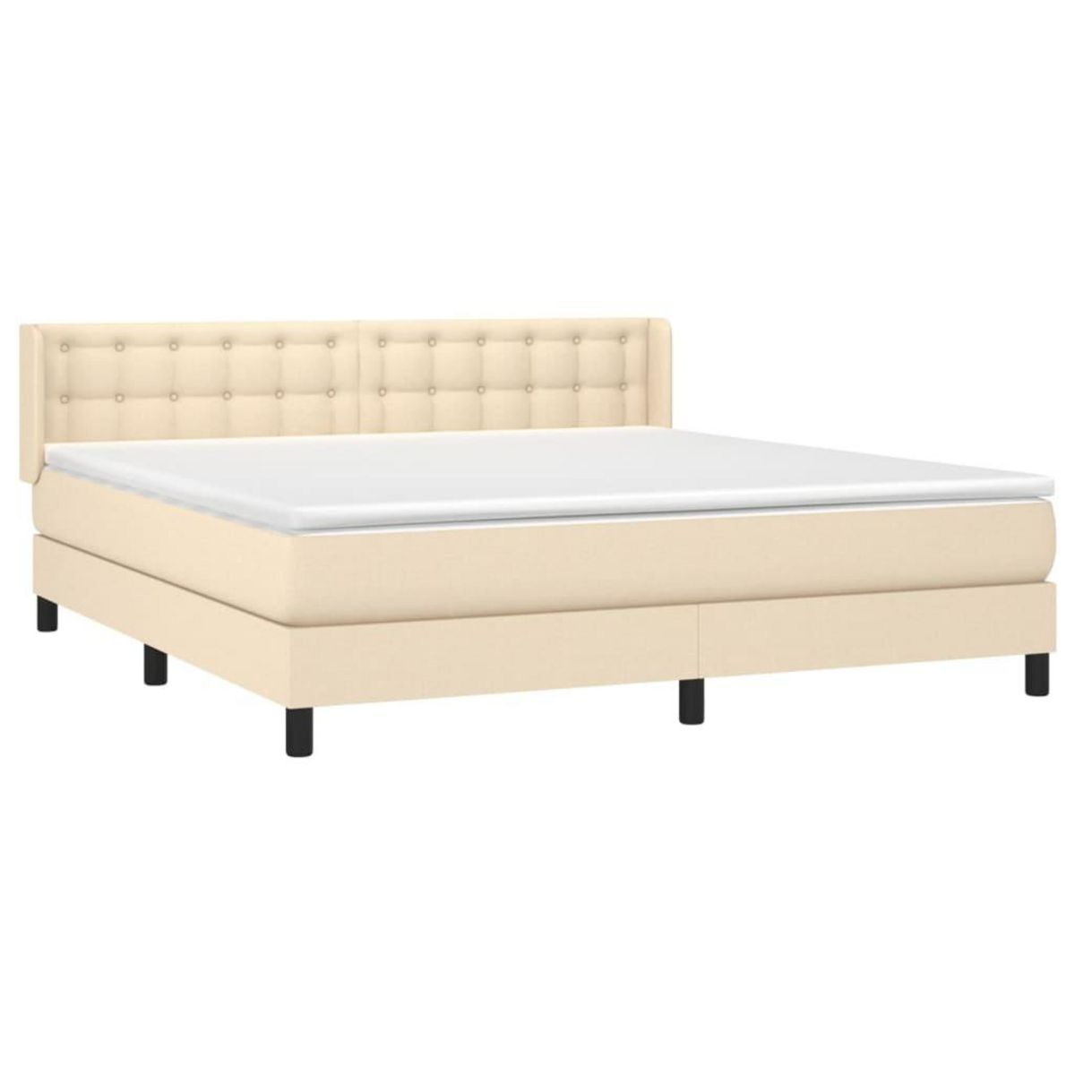 VIDAXL Sommier a lattes de lit avec matelas Creme 180x200 cm Tissu