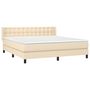 Voir la diapositive 3 : VIDAXL Sommier a lattes de lit avec matelas Creme 180x200 cm Tissu