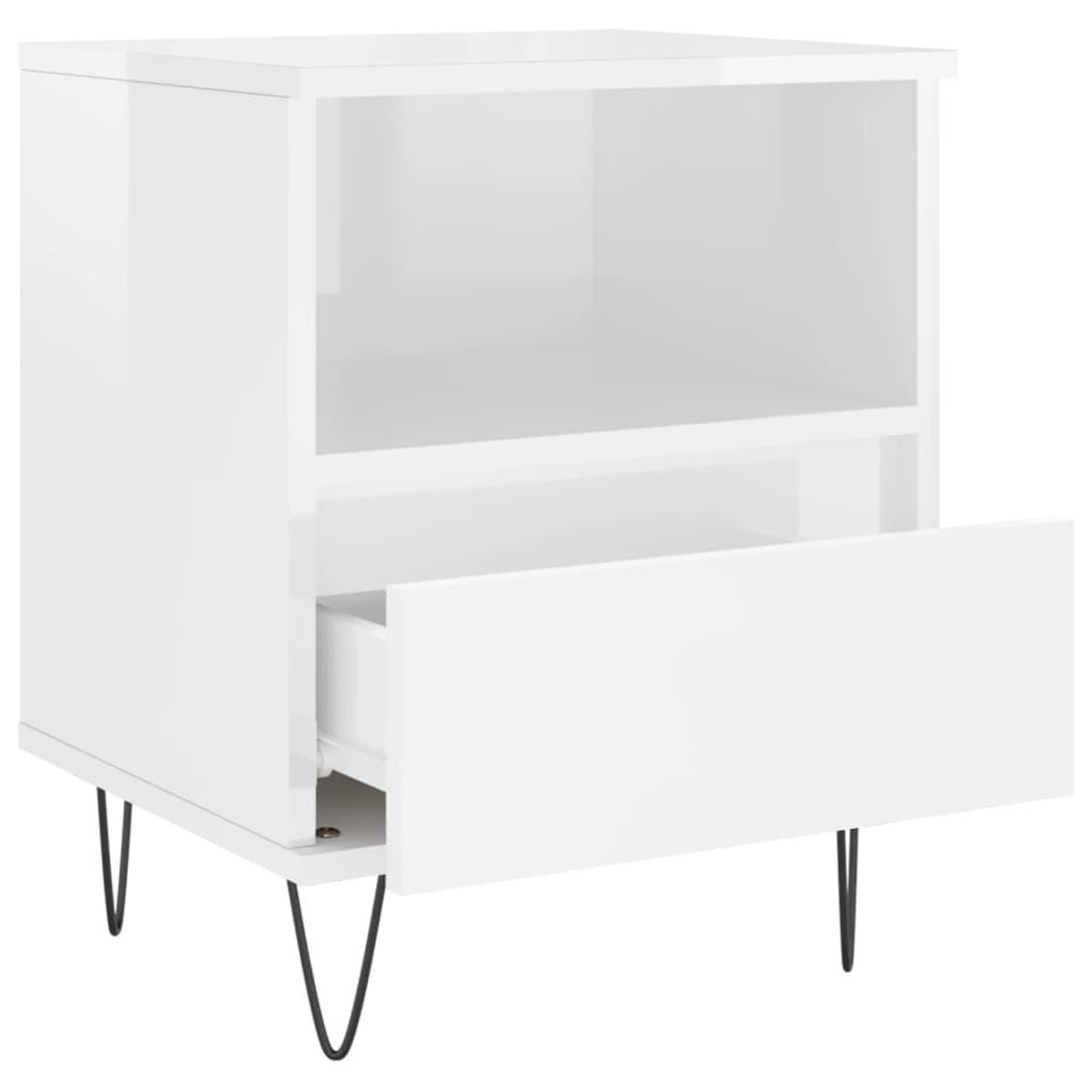 Voir la diapositive 5 : VIDAXL Table de chevet Blanc brillant 40x35x50 cm Bois d'ingenierie