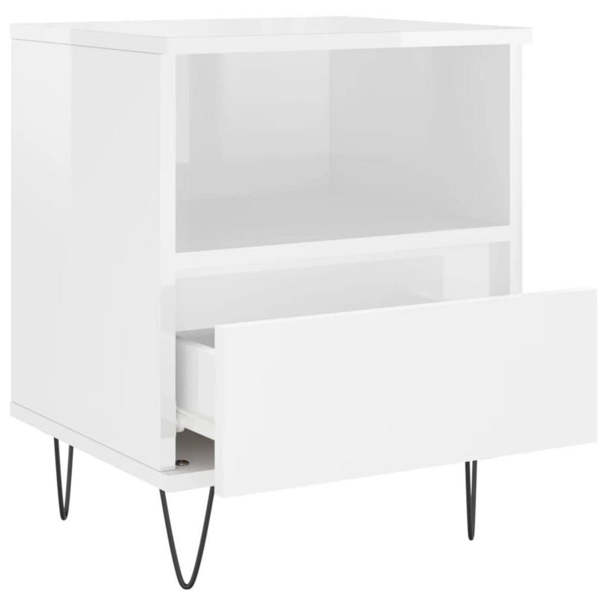 VIDAXL Table de chevet Blanc brillant 40x35x50 cm Bois d'ingenierie