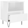 Voir la diapositive 5 : VIDAXL Table de chevet Blanc brillant 40x35x50 cm Bois d'ingenierie