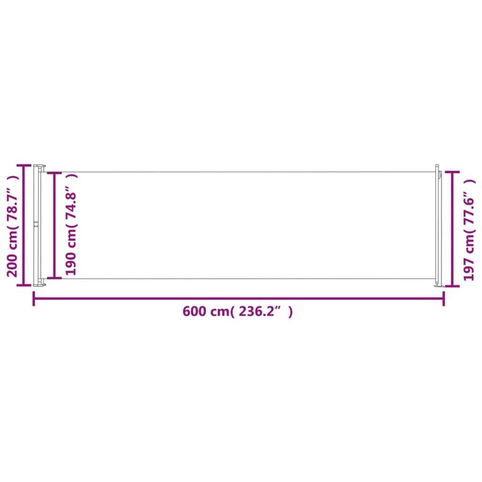 Voir la diapositive 6 : VIDAXL Auvent lateral retractable de patio 200x600 cm Bleu