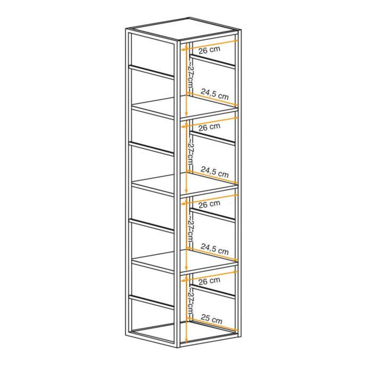 Paris Prix Étagère Murale 4 Niveaux  Switch II  118cm Noir