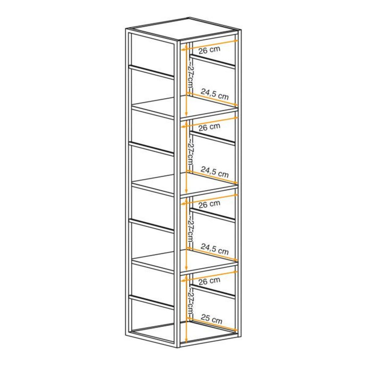 Paris Prix Étagère Murale 4 Niveaux  Switch II  118cm Noir