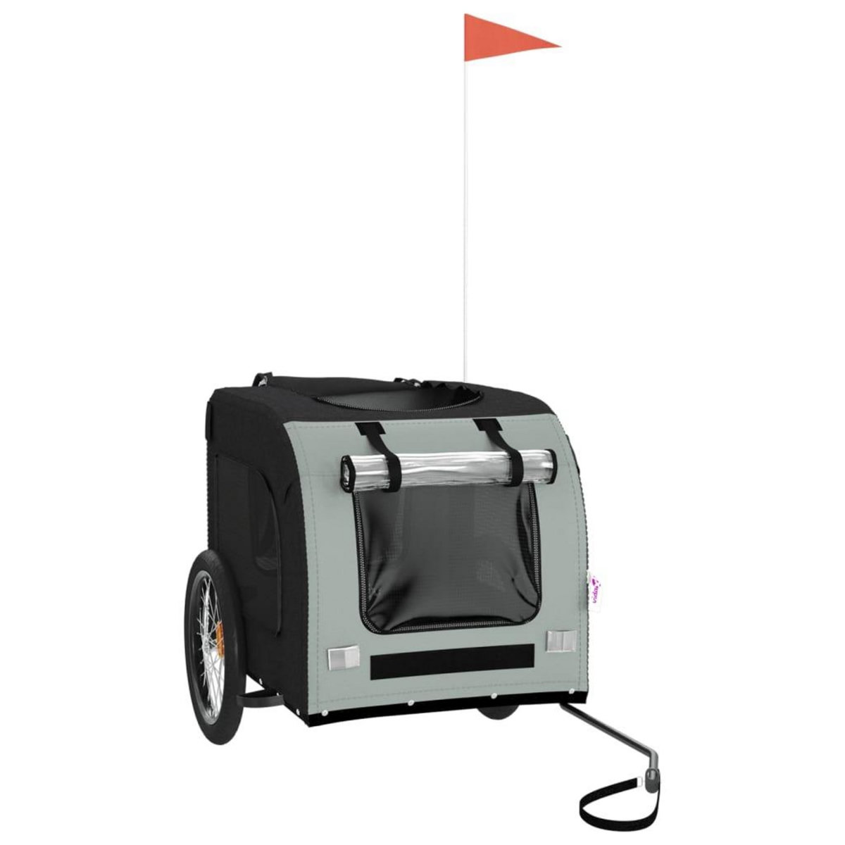 VIDAXL Remorque de velo pour animaux de compagnie gris et noir