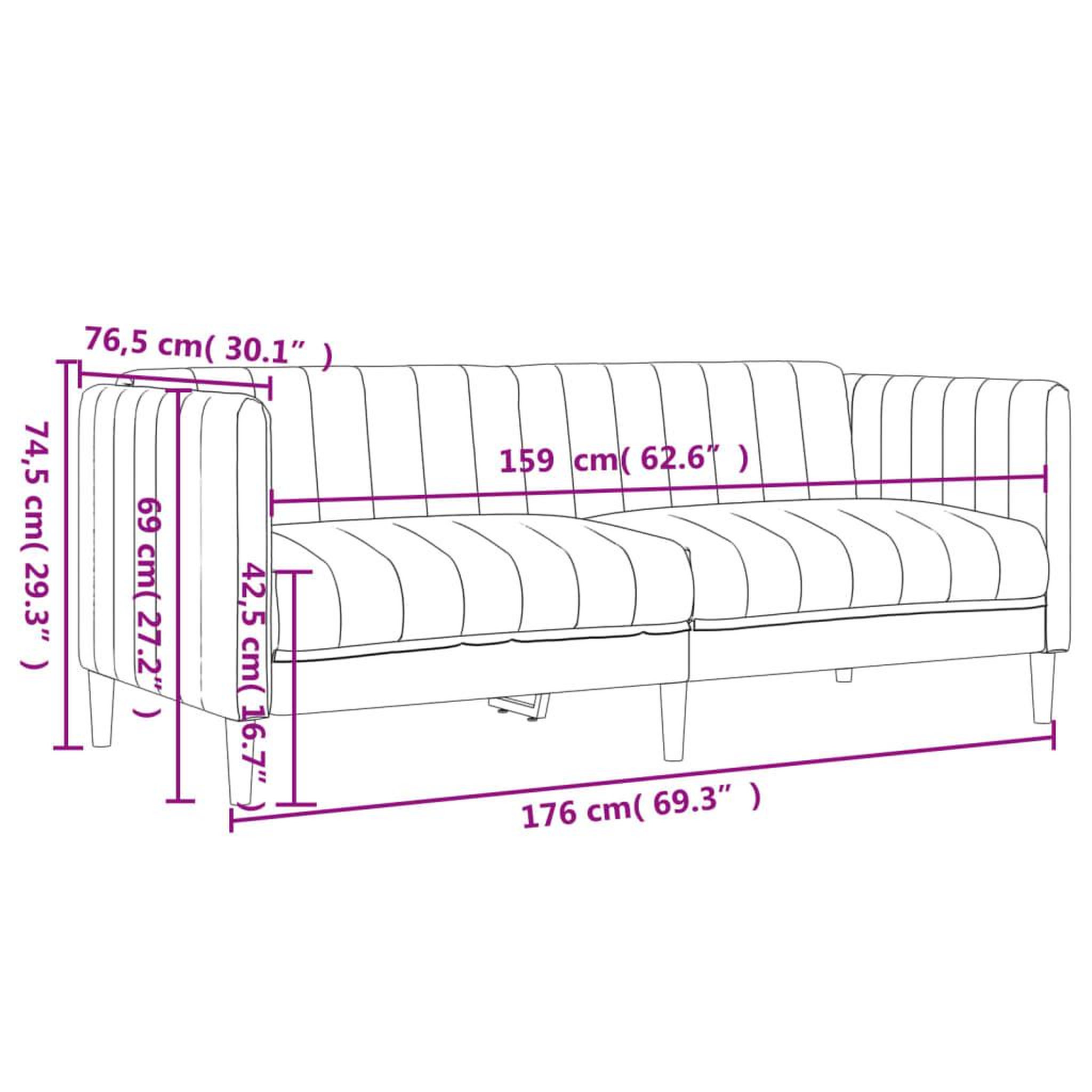Voir la diapositive 6 : VIDAXL Canape a 2 places lin