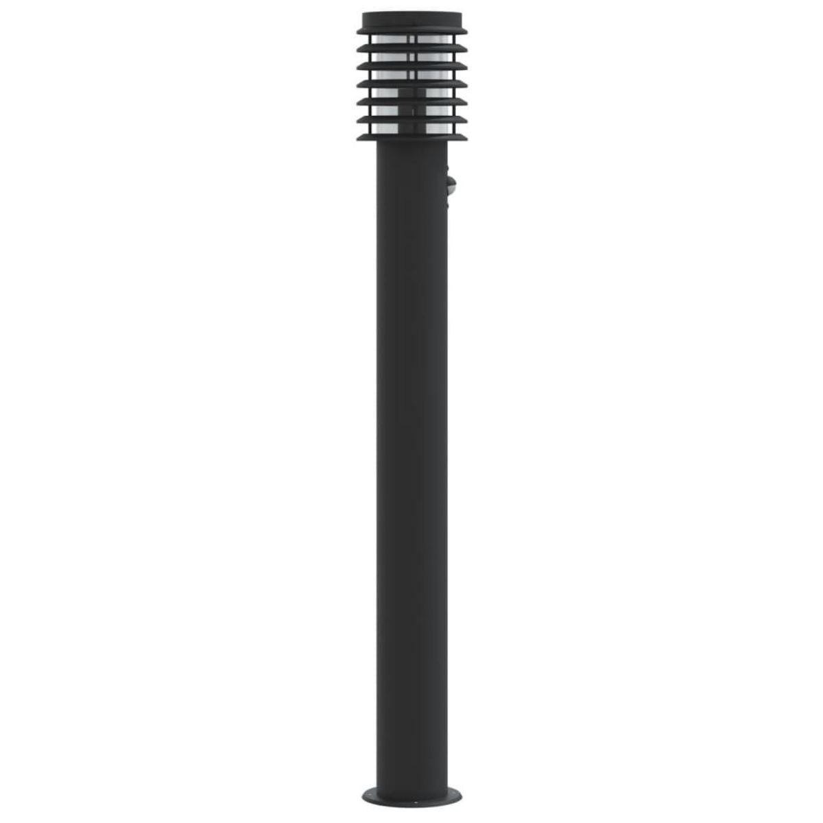 VIDAXL Lampadaire d'exterieur avec capteur noir 110cm acier inoxydable