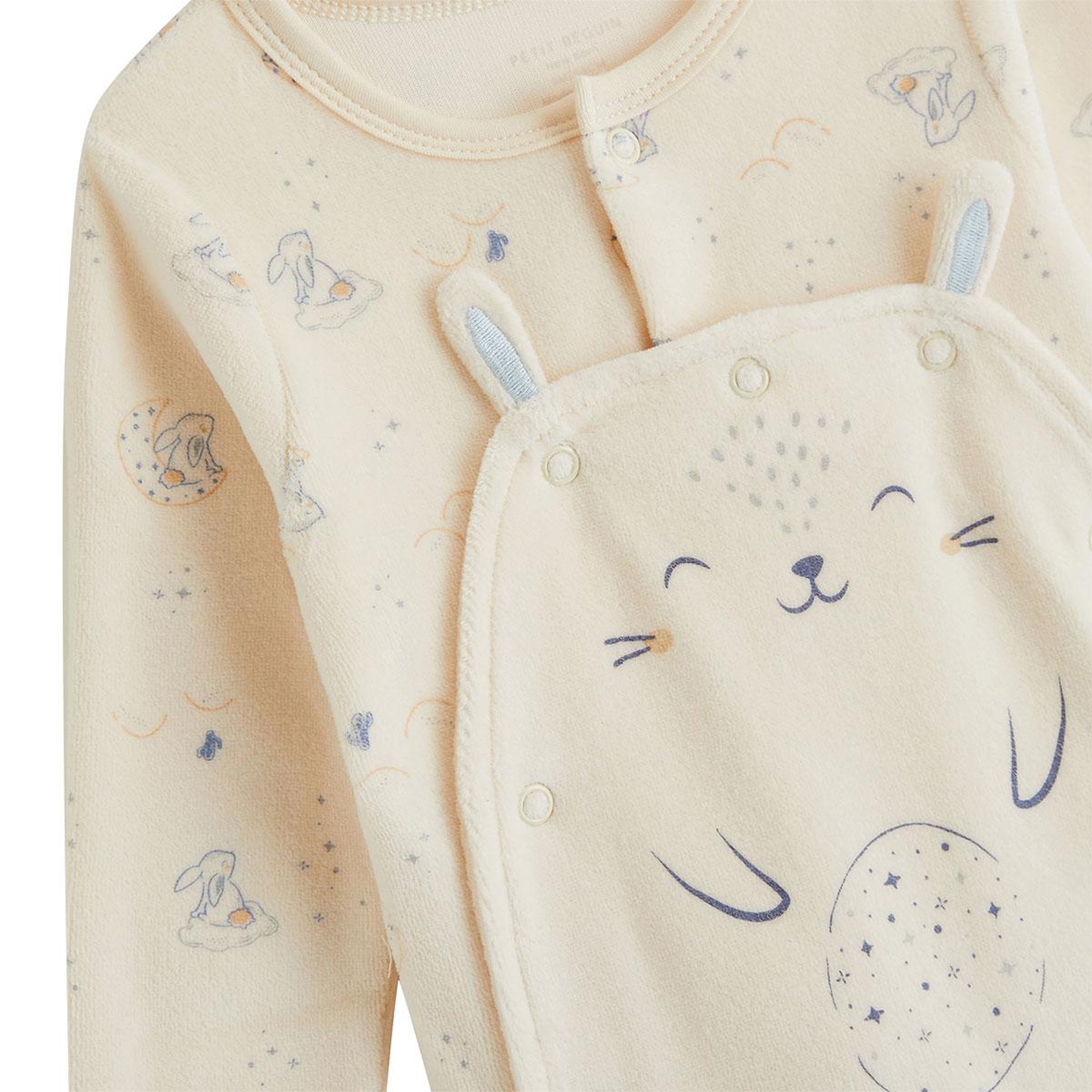 Voir la diapositive 3 : PETIT BEGUIN Pyjama bébé en velours ouverture pont voix lactée