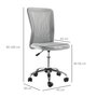 VINSETTO Vinsetto Chaise de bureau ergonomique hauteur réglable piètement chromé pivotant 360° revêtement maille gris