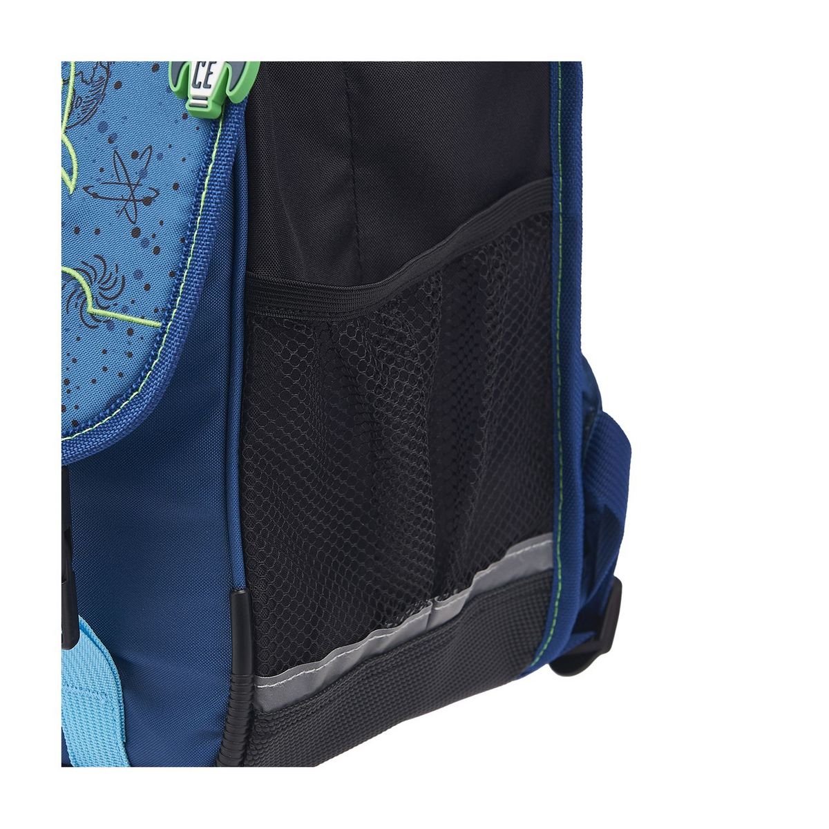 AUCHAN Cartable 38 cm CP/CE1/CE2 bleu avec LED espace Intergalatic