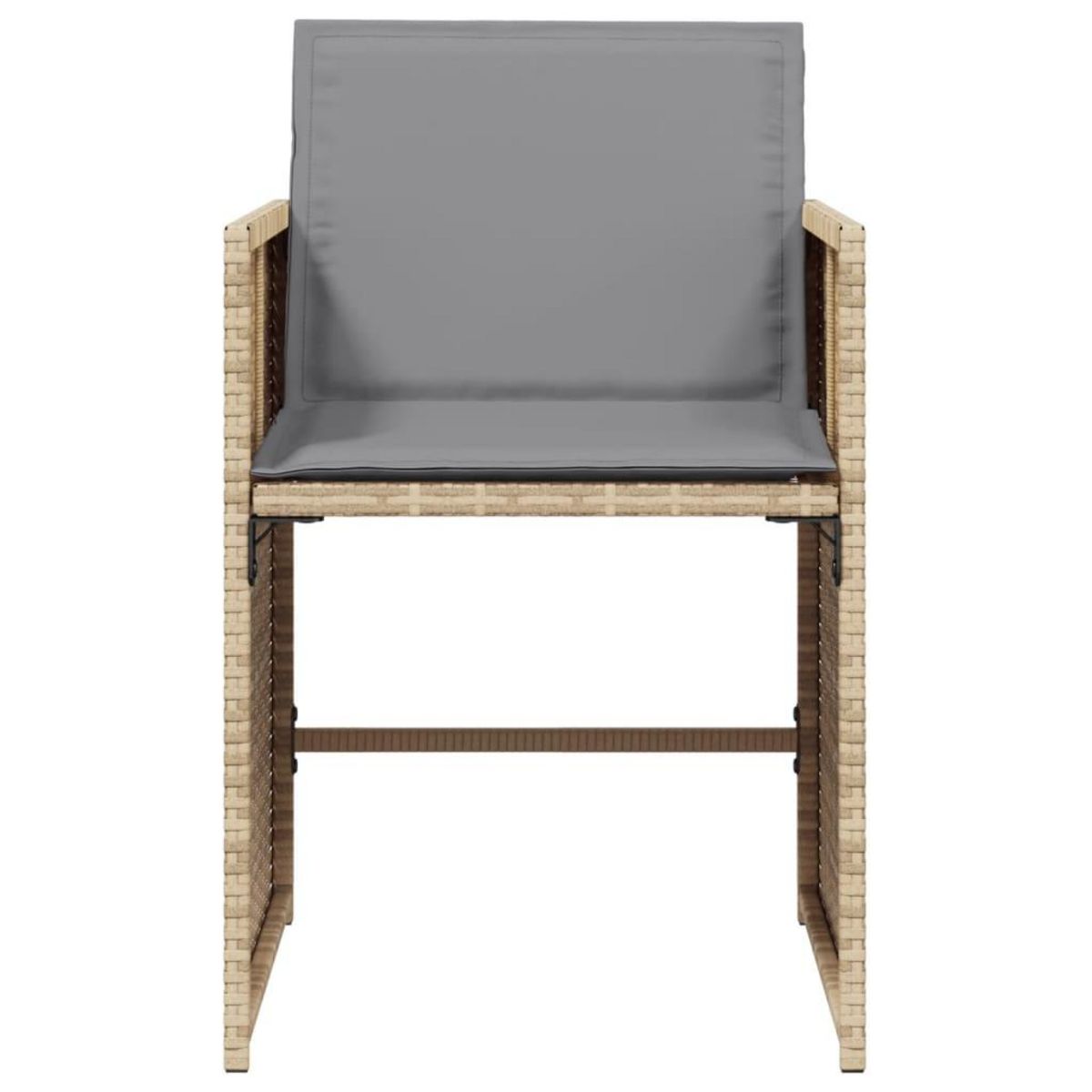 VIDAXL Chaises de jardin avec coussins lot de 4 melange beige