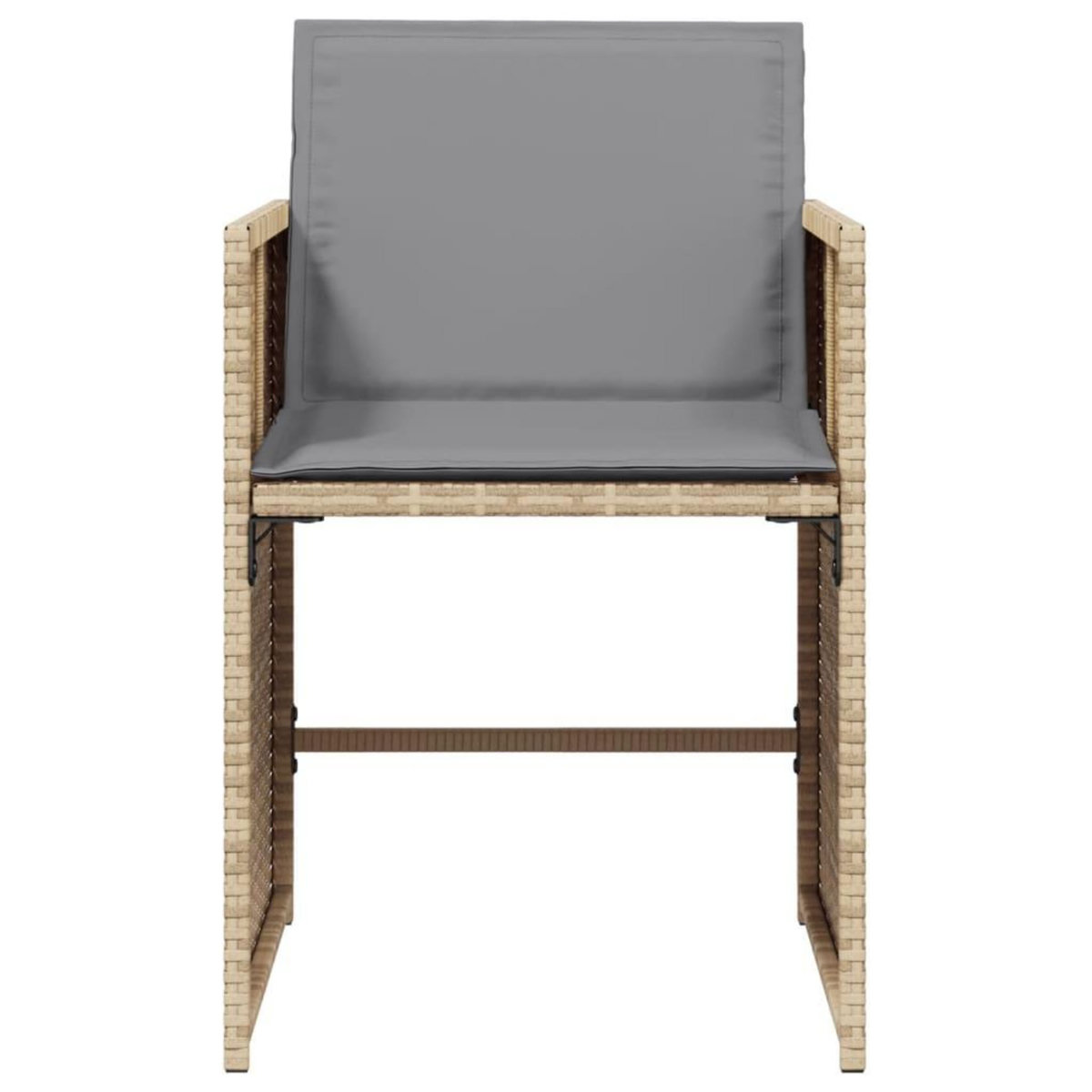 VIDAXL Chaises de jardin avec coussins lot de 4 melange beige