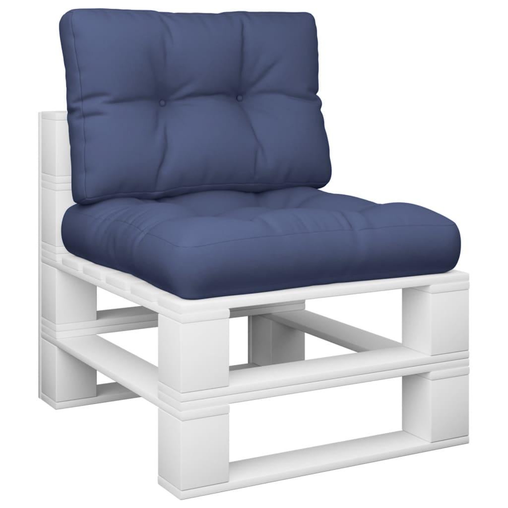 Voir la diapositive 3 : VIDAXL Ensemble de coussins en palette bleu marine 60x40x12 cm tissu