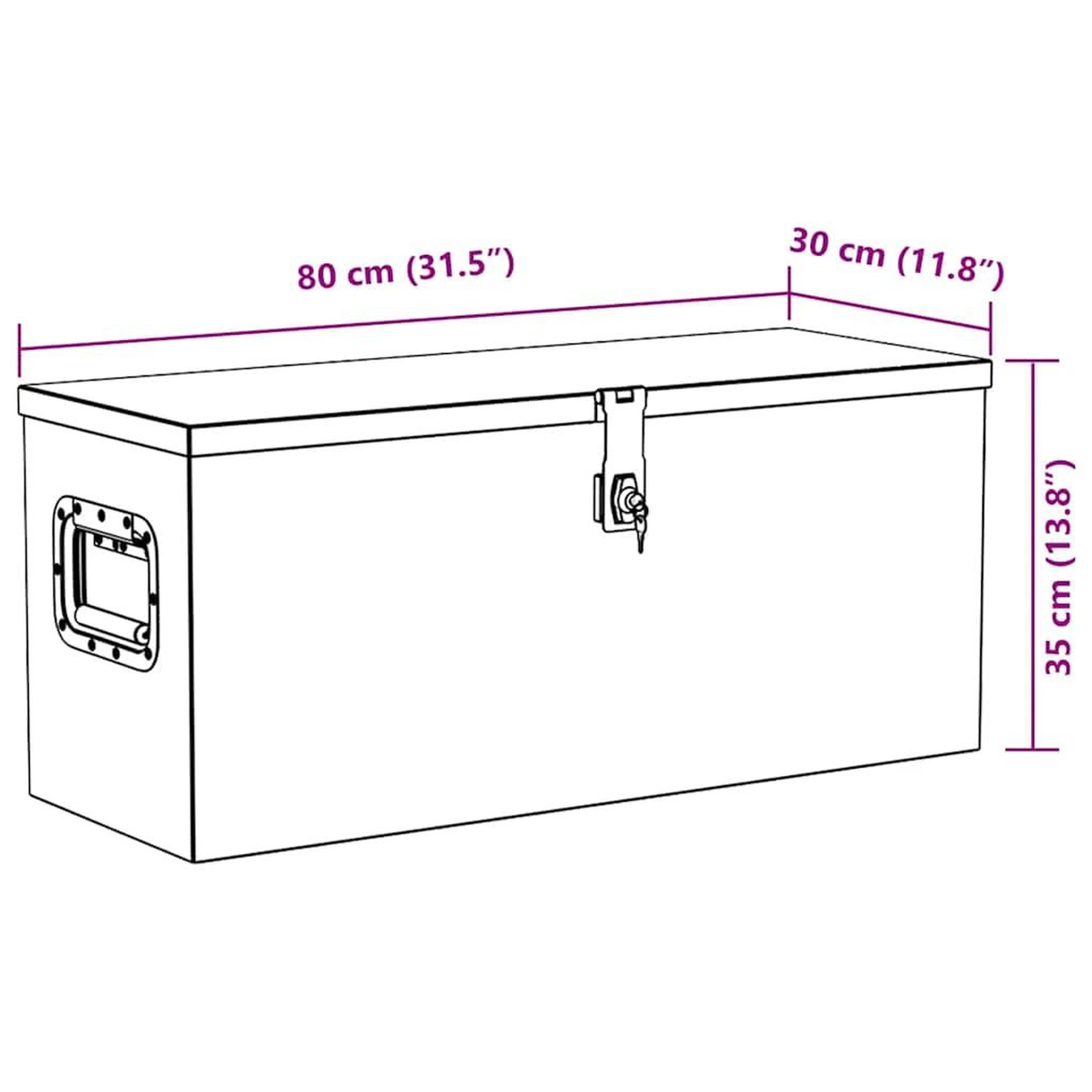 Voir la diapositive 6 : VIDAXL Boîte en aluminium 70 x 24 x 42 cm trapezoïdal argente