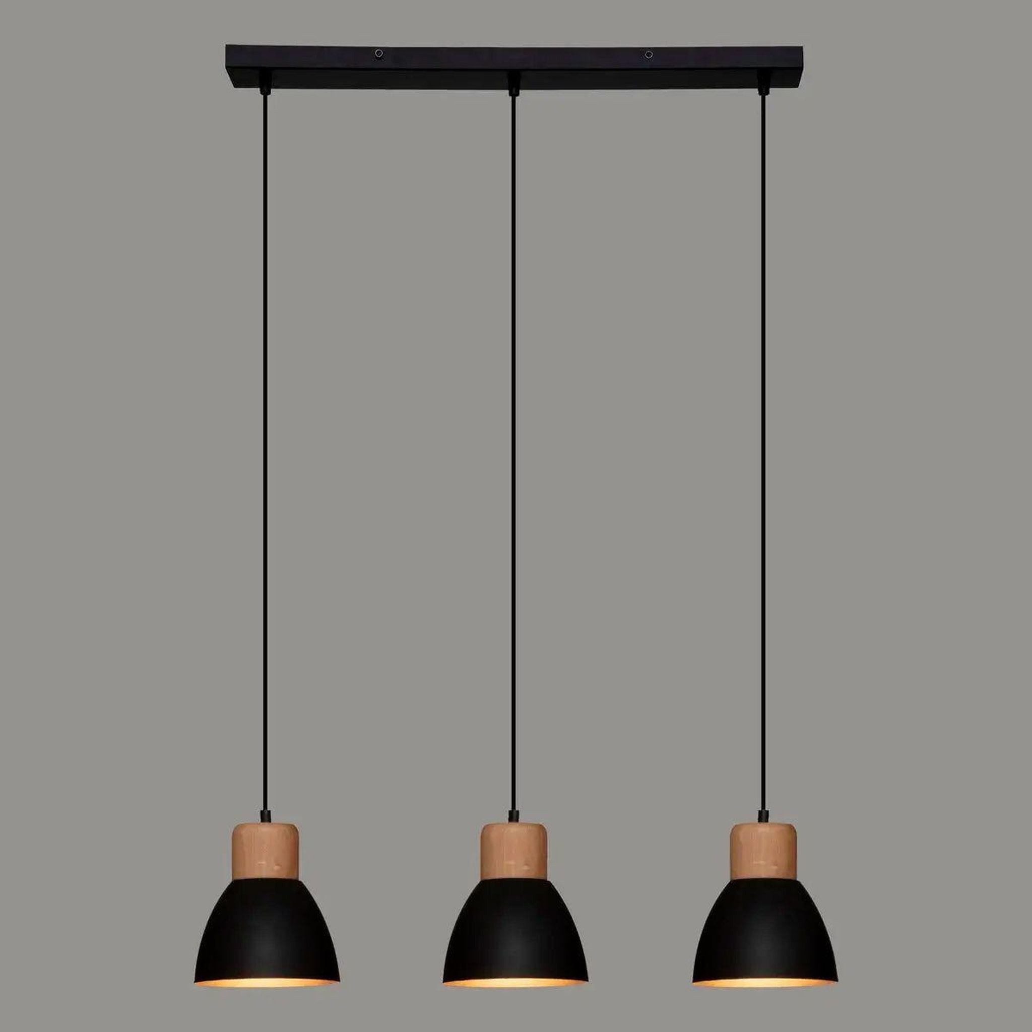Voir la diapositive 4 : ATMOSPHERA Suspension 3 têtes  desy  100cm noir