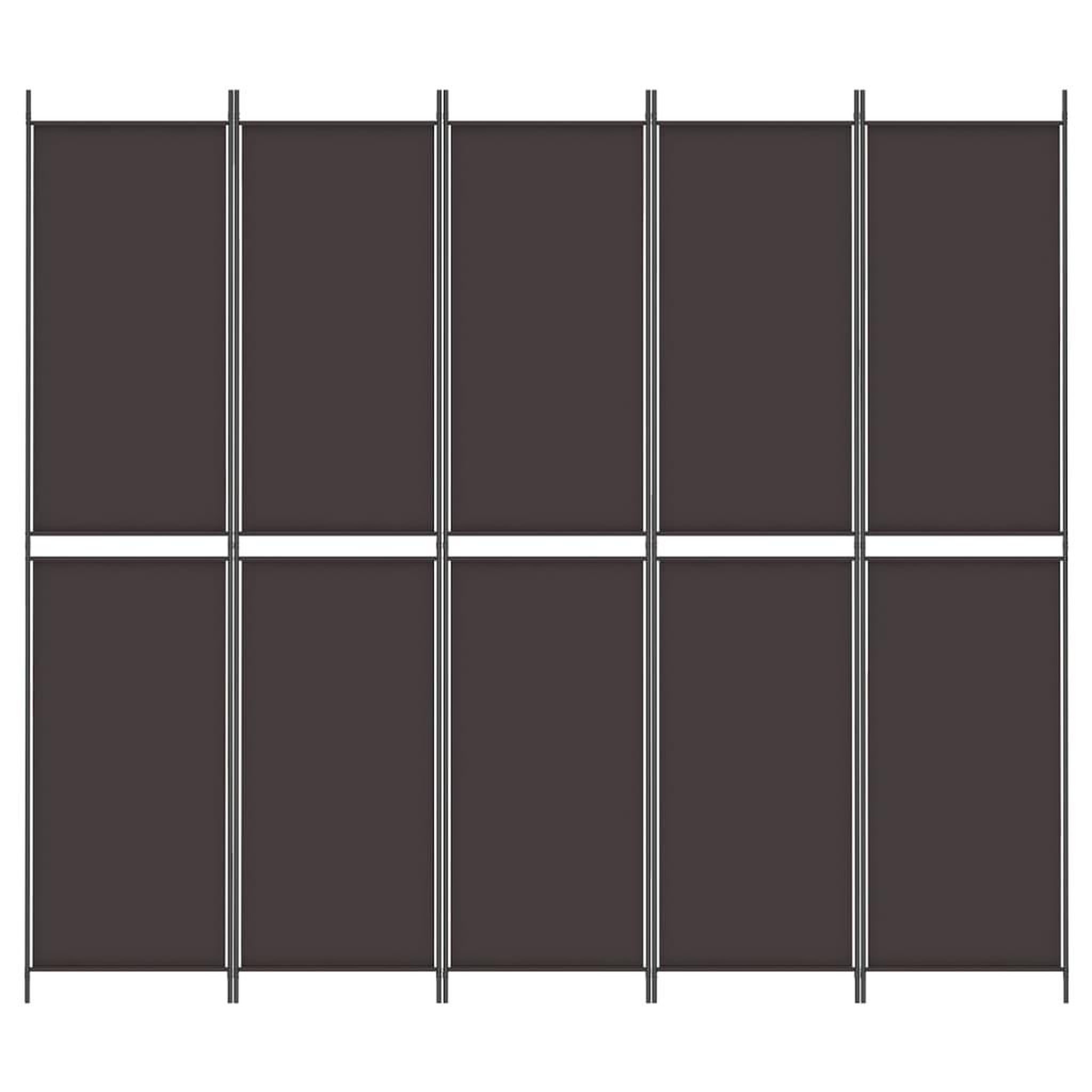 Voir la diapositive 3 : VIDAXL Cloison de separation 5 panneaux marron 250x220 cm tissu
