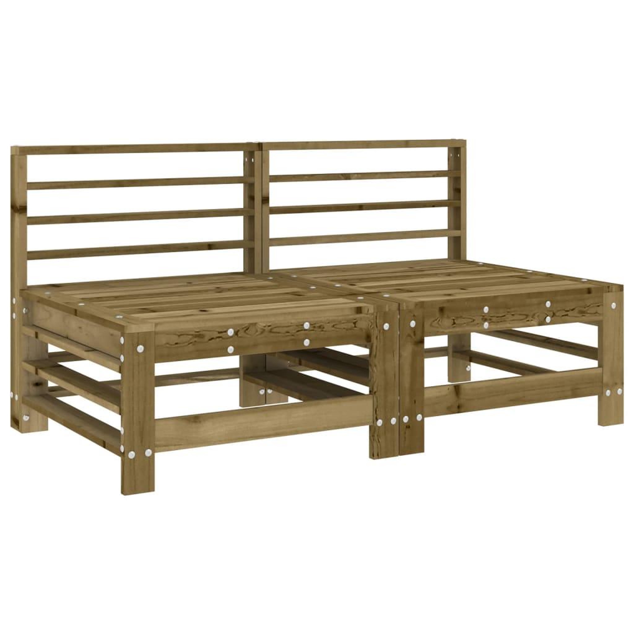 Voir la diapositive 3 : VIDAXL Salon de jardin 7 pcs bois de pin impregne