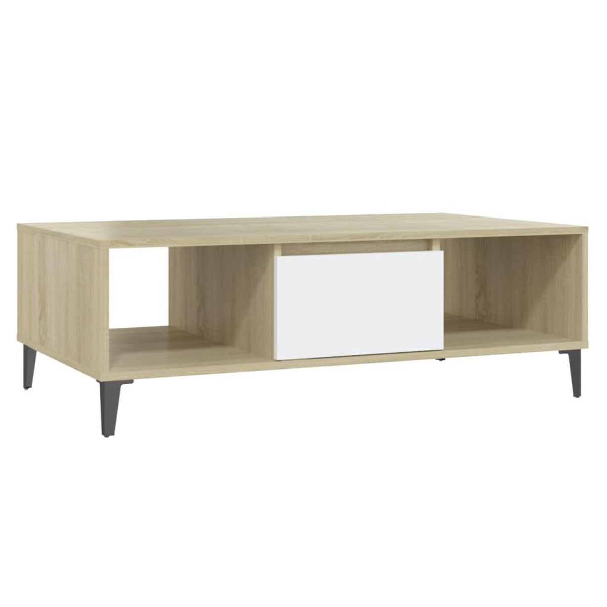 VIDAXL Table basse blanc chene sonoma 103,5x60x35 cm bois d'ingenierie