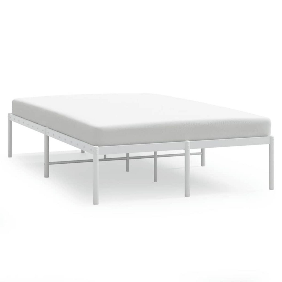 VIDAXL Cadre de lit metal blanc 135x190 cm