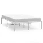 VIDAXL Cadre de lit metal blanc 135x190 cm