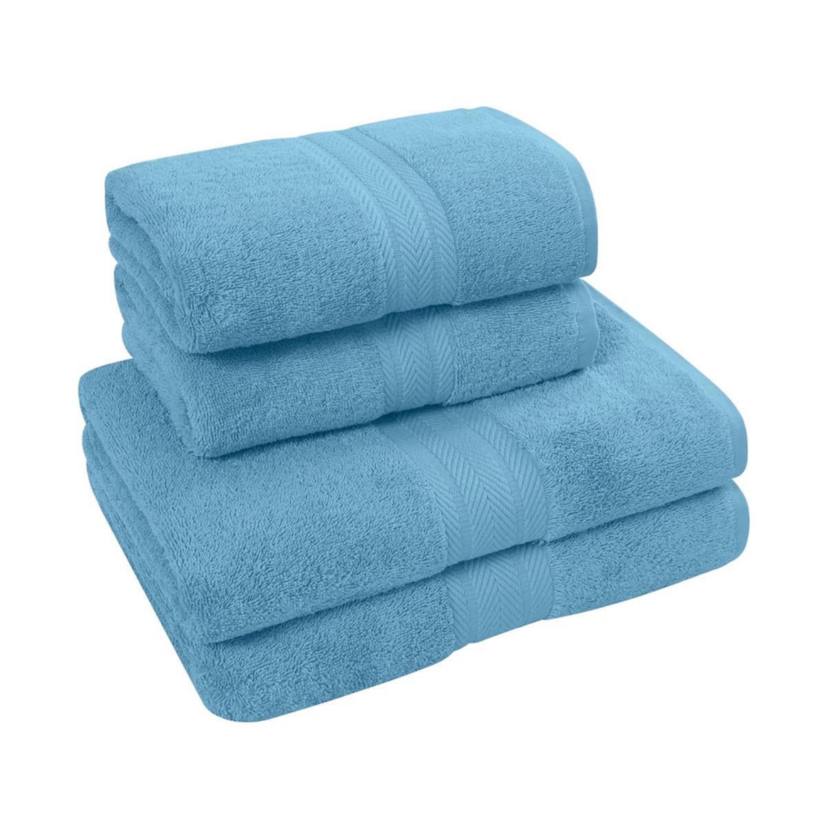 Sensei Maison Ensemble de bain 4 pièces (2 draps de bain + 2 serviettes de toilette) LUXURY