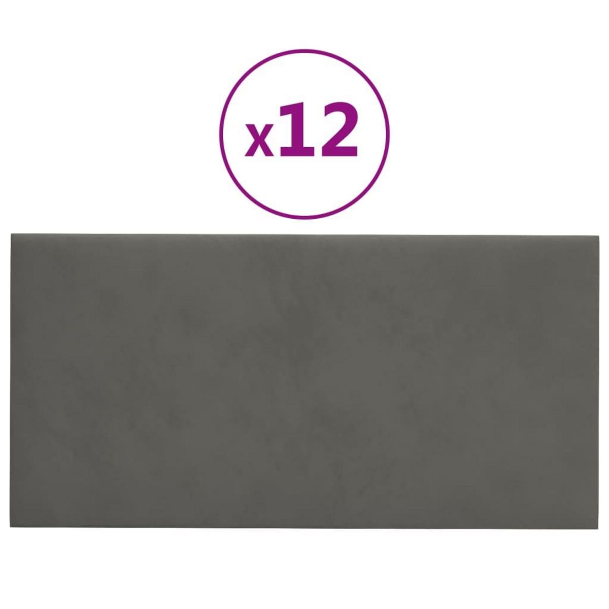 VIDAXL Panneaux muraux 12 pcs Gris fonce 60x30 cm Velours 2,16 m²