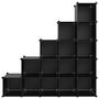 Voir la diapositive 3 : VIDAXL Cubes de rangement 15 pcs Noir PP