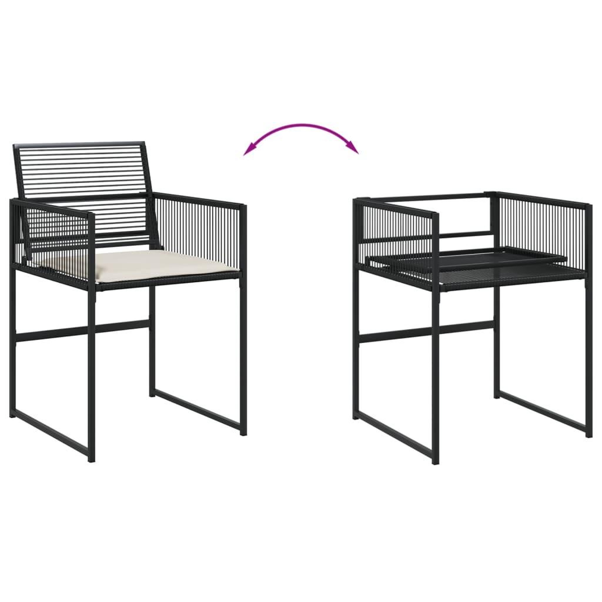 Voir la diapositive 4 : VIDAXL Ensemble a manger de jardin 11 pcs coussins noir resine tressee