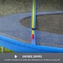 HOMCOM Filet de sécurité trampoline porte zipée Ø 366 cm 8 poteaux bleu noir
