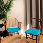 Voir la diapositive 2 : Paris Prix Galette de Chaise Uni  Basic  40x40cm Turquoise