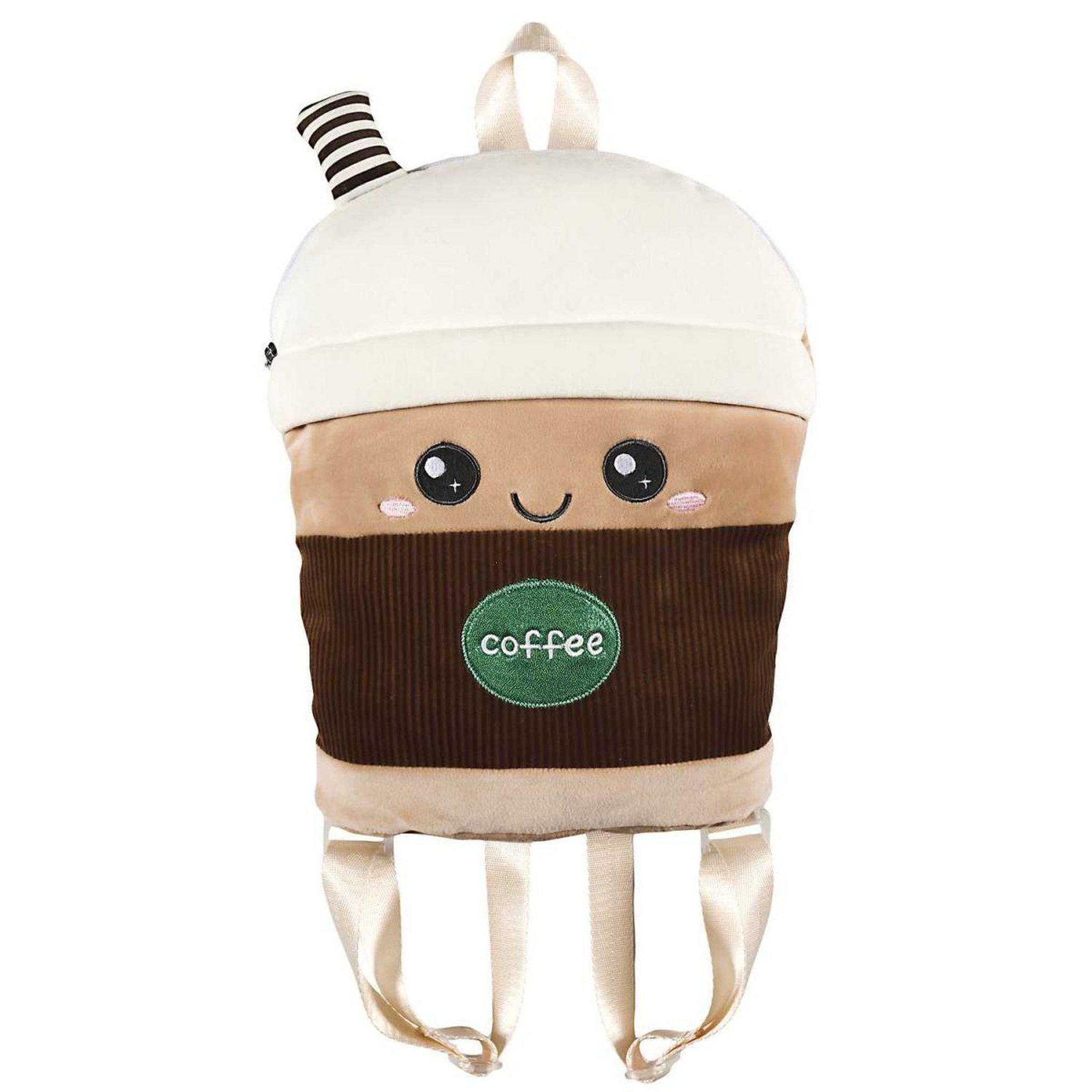 The concept Factory Peluche sac à dos bubble tea  kawaii  32cm marron