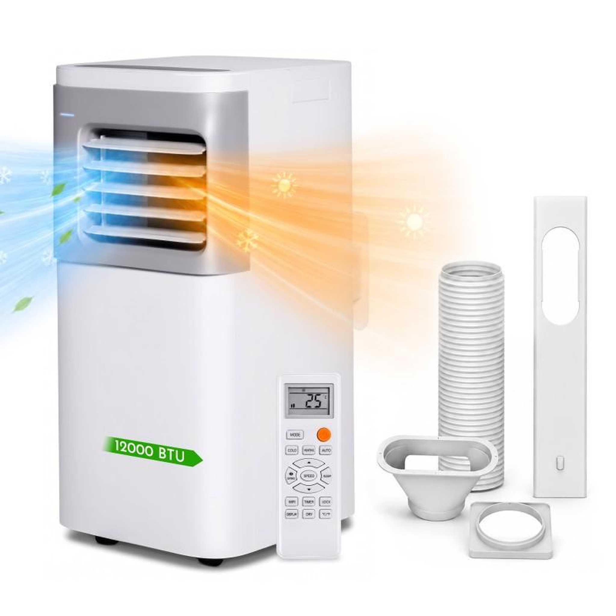 Climatiseur mobile - 12000 btu - froid et chaud - wifi