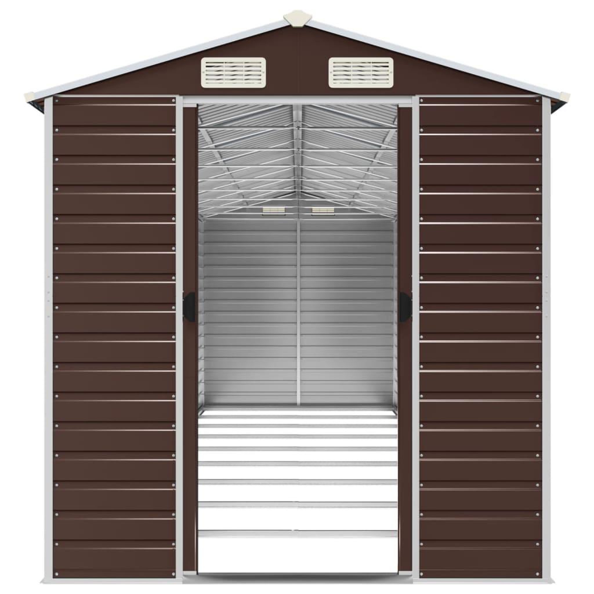 Voir la diapositive 5 : VIDAXL Abri de jardin marron 191x810x198 cm acier galvanise