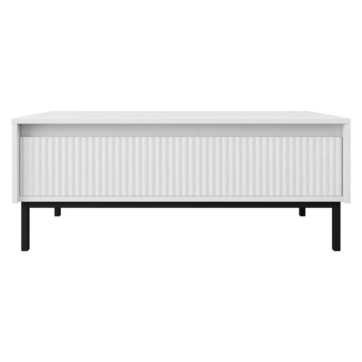 BEST MOBILIER Girona - table basse - blanc - 1 tiroir - 100 cm