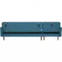 MARKET24 Canapé d'angle réversible - 3 places - Tissu bleu - L 286 x P 169 x H 80 cm - IMANIA - Pieds en bois