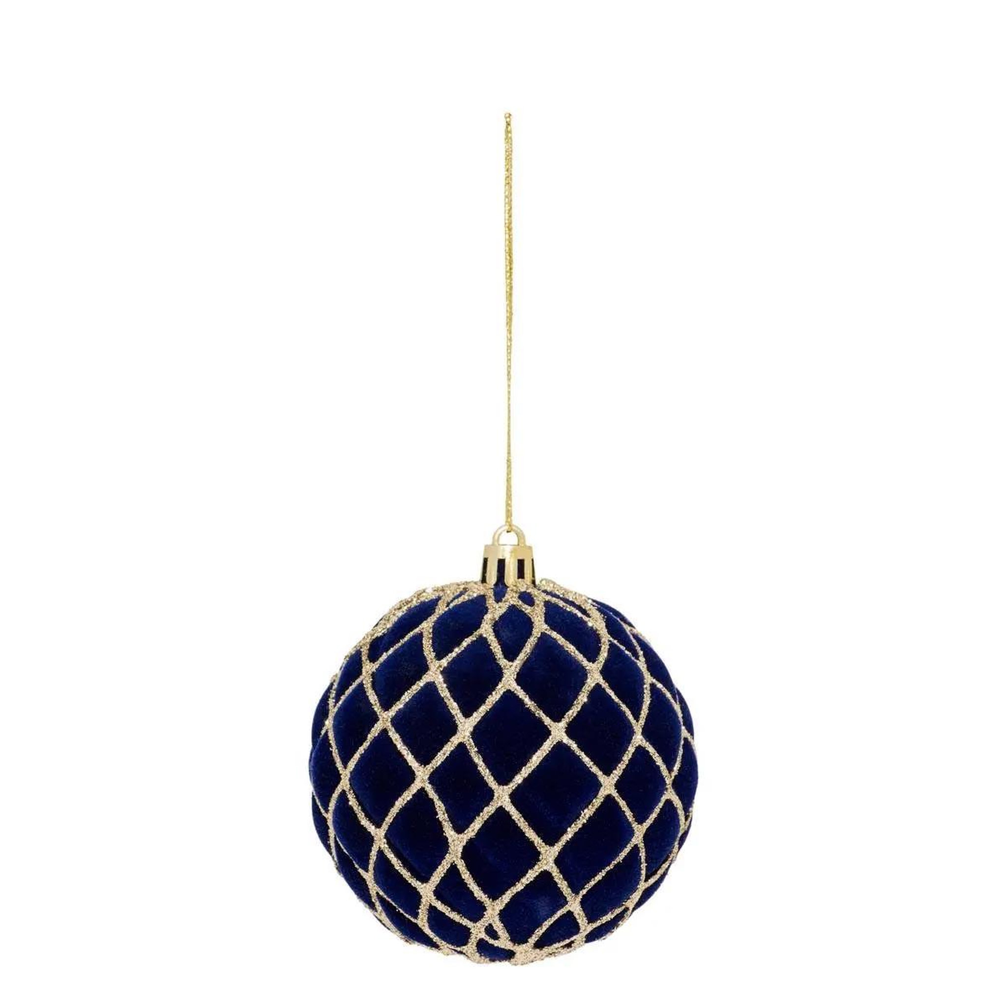 Voir la diapositive 2 : ATMOSPHERA Lot de 9 boules de noël  pailletées  8cm bleu